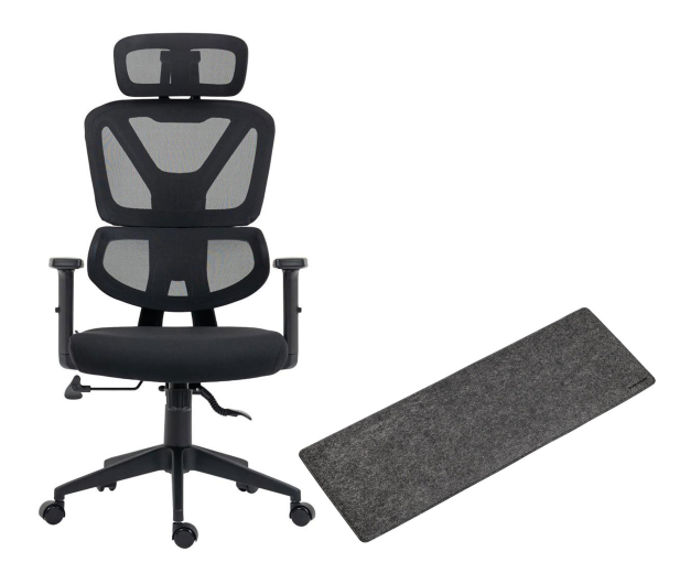 Silver Monkey Fotel biurowy SMO-750 + DESK MAT XL Czarna - 1351946 - zdjęcie